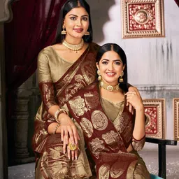 KALINI Woven Design Zari Pure Silk Saree image 5