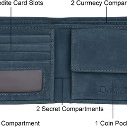 eagle crest Men Casual, Formal, Trendy, Travel Blue Genuine Leather RFID Wallet image 3