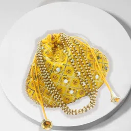 lookingfab Women Yellow Potli-picture-25