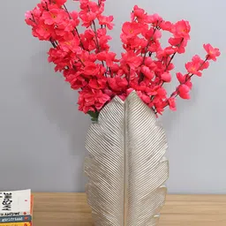 Maison Modern Silver Toned Tropic Leaf Shaped Flower Vase-picture-36