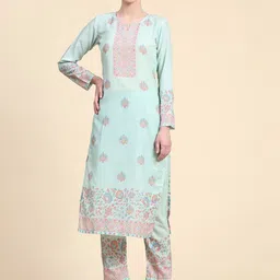 VISHNU WEAVES Ethnic Motifs Printed Kurta with Trousers & Dupatta image 1