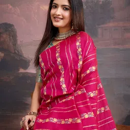 House of Pataudi Woven Design Banarasi Saree With Blouse Piece image 5