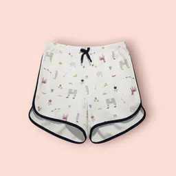jesz gallery Printed, Graphic Print Women White Night Shorts, Casual Shorts image 3