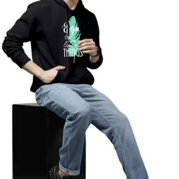 woostro Men Full Sleeve Printed Hooded Sweatshirt image 2