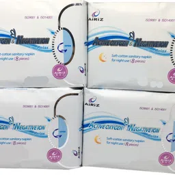 tiens aiRiZ - ACTIVE OXYGEN & NEGATIVEION RELEX SOFT COTTEN SANITARY NAPKIN FOR NIGHT USE -(32 PIECES) Sanitary Pad-picture-10