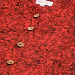 IRIDAA JAIPUR Maroon Ethnic Motifs Printed A-Line Kurta image 2