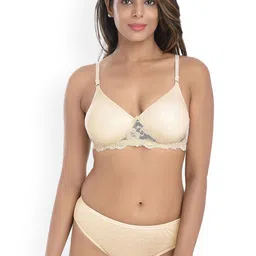 PIBU Pack Of 3 Cotton Bra Panty Lingerie Set image 3