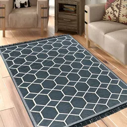 Sparrow world Grey & White Printed Chennille Carpet-image-28