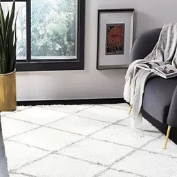 Shopgallery Beige & Grey Geometric Printed Anti Skid Carpet-image-96
