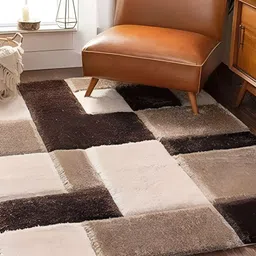 Shopgallery Beige & Brown Geometric Anti-Skid Carpet-picture-19