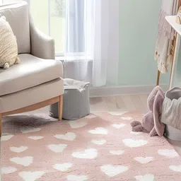 Shopgallery Pink & White Geometric Anti-Skid Polyester Carpet-picture-11