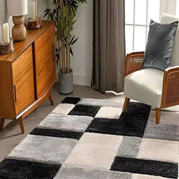 Shopgallery Black & Grey  Geometric Anti-Skid Carpet-picture-15