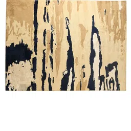 Saral Home Beige & Navy Blue Textured Cotton Rectangular Carpet image 2