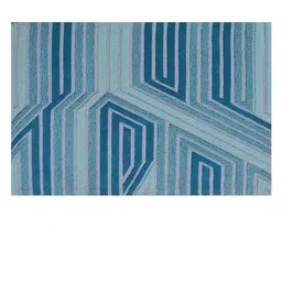 PRESTO Blue & Silver Hand Tufted Wool Anti-Skid Carpet image 2