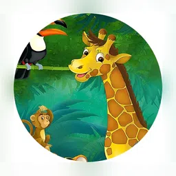 Sparrow world Green & Grey Animal Printed Anti-Skid Carpet image 3