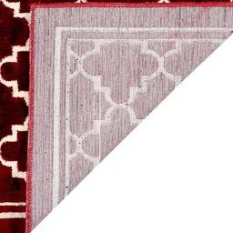 MODEFE Maroon & Cream Geometric Anti-Skid Carpet image 4