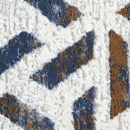 Sapana Carpet-Mats White & Blue Geometric Anti-Skid Polypropylene Carpet image 4