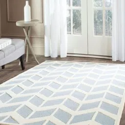 Safiya Carpet Blue Geometric Hand-Tufted Woollen Carpets-picture-18