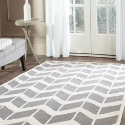 Safiya Carpet Grey Geometric Hand-Tufted Woollen Carpets-picture-22