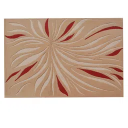 PRESTO Red and Beige Abstract Hand Tufted Wool Carpets image 1