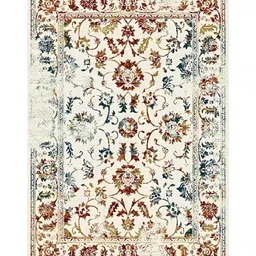 Sapana Carpet-Mats Cream-Coloured Floral Anti-Skid Polypropylene Carpet image 2