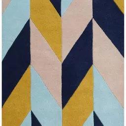 Safiya Carpet Blue Geometric Hand-Tufted Woollen Carpets image 5