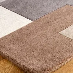 Safiya Carpet Grey Geometric Hand-Tufted Woollen Carpets image 3