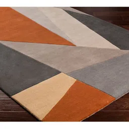 Safiya Carpet Grey Geometric Hand-Tufted Woollen Carpets image 3