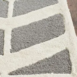 Safiya Carpet Grey Geometric Hand-Tufted Woollen Carpets image 2