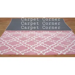 Safiya Carpet Pink Geometric Hand-Tufted Woollen Carpets image 3