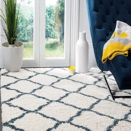 Safiya Carpet Grey Geometric Anti-Skid Polyester Carpets image 5