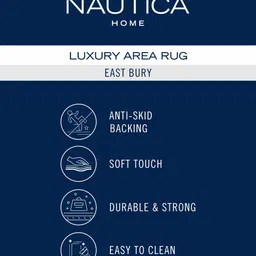Nautica Grey Solid Anti Slip Carpet image 5