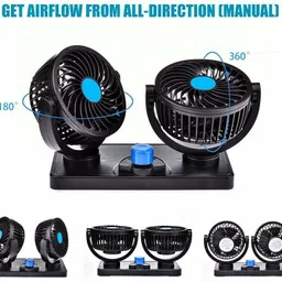 enfield works Car Fan 12V 360 Head 2 Speed Quiet Strong for All Auto Vehicles-CF253 Car Interior Fan image 5