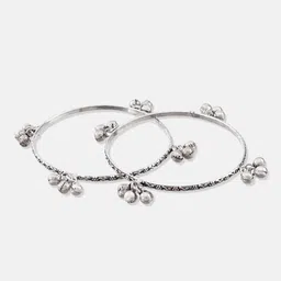 ATIBELLE Silver-Plated Beaded Ghungroo Charm Jewellery Set image 2