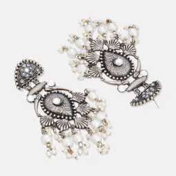 ATIBELLE Silver-Plated Beaded Ghungroo Charm Jewellery Set image 3