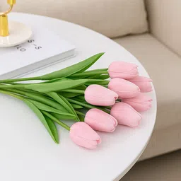 ikko Tulip Bunch for Vase & Home Decorations, Lily For Living Room Corner Table Pink Tulips Artificial Flower-picture-32