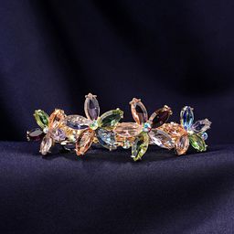 Yellow Chimes Women Multi Colour  Embellished  Floral French Barrette-picture-23