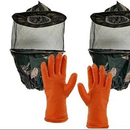 super bee Beekeeper Bee veil Army 2pcs with glove Safety Jacket-picture-20