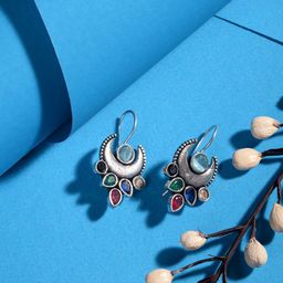 Saraf RS Jewellery Silver-Toned Classic Studs Earrings-picture-31