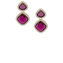 Zaveri Pearls Austrian Diamond Gold-Plated Drop Earring image 4