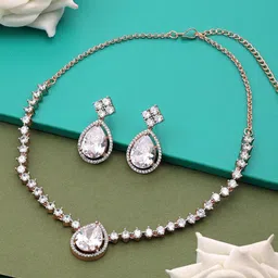 AMI Rose Gold-Plated CZ-Studded Jewellery Set-picture-26