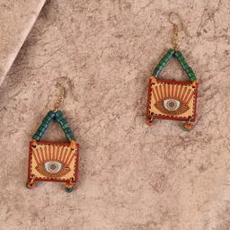 AAKRITI ART CREATIONS Women Multicolor Wooden Tribal Earrings image 1