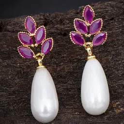 Sukkhi Gold-Plated Contemporary Drop Earrings image 1