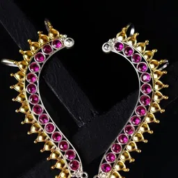 House of Aadyaa 925 Sterling Silver Stones Contemporary Oxidised Ear Cuff-picture-31