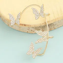 SOHI Gold-Plated Contemporary Ear Cuff Earrings-picture-13