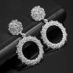 Yellow Chimes Silver-Toned Contemporary Drop Earrings-picture-22