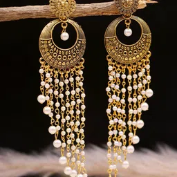 Crunchy Fashion White Contemporary Drop Earrings-image-20