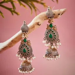 Fabindia Artificial Stones Studded Contemporary Jhumkas-picture-54