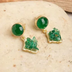 XPNSV Gold-Plated Contemporary Drop Earrings-image-25