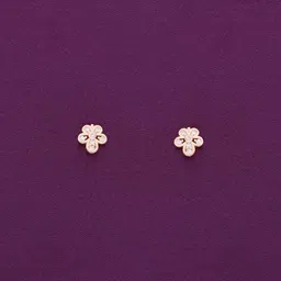 KAI JEWEL 92.5 Sterling Silver Rose Gold-Plated Cubic Zirconia Studded Studs Earrings-picture-34